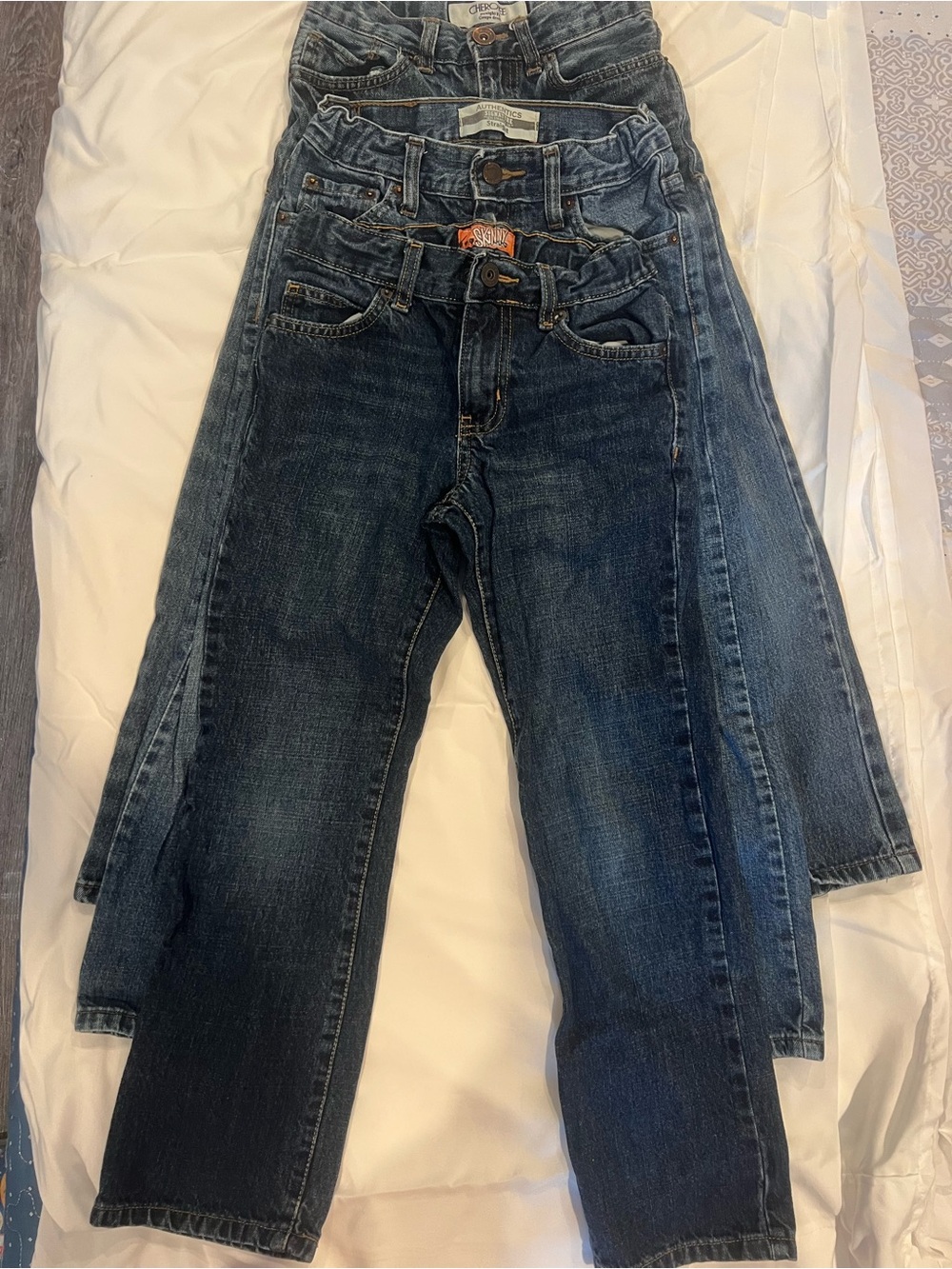 Levi's Boys Blue Denim Jeans Trio (3 pair, Levi’s, Old Navy, Cherokee)